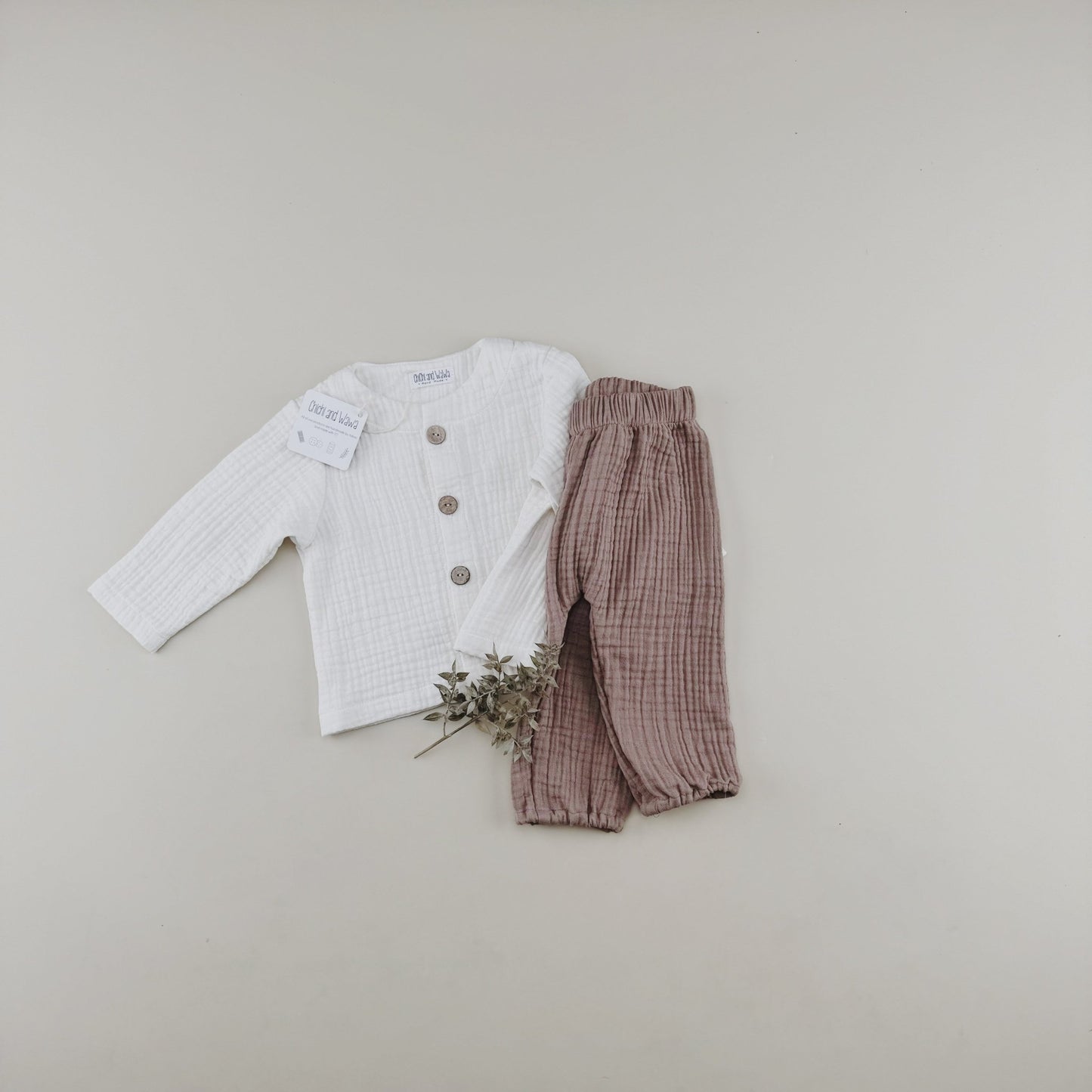 Triple Gauze Muslin Cotton Elastic Cuffs Pants - Chichi and Wawa