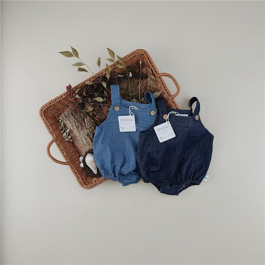 100% Cotton Soft Denim Baby Bodysuit - Chichi and Wawa