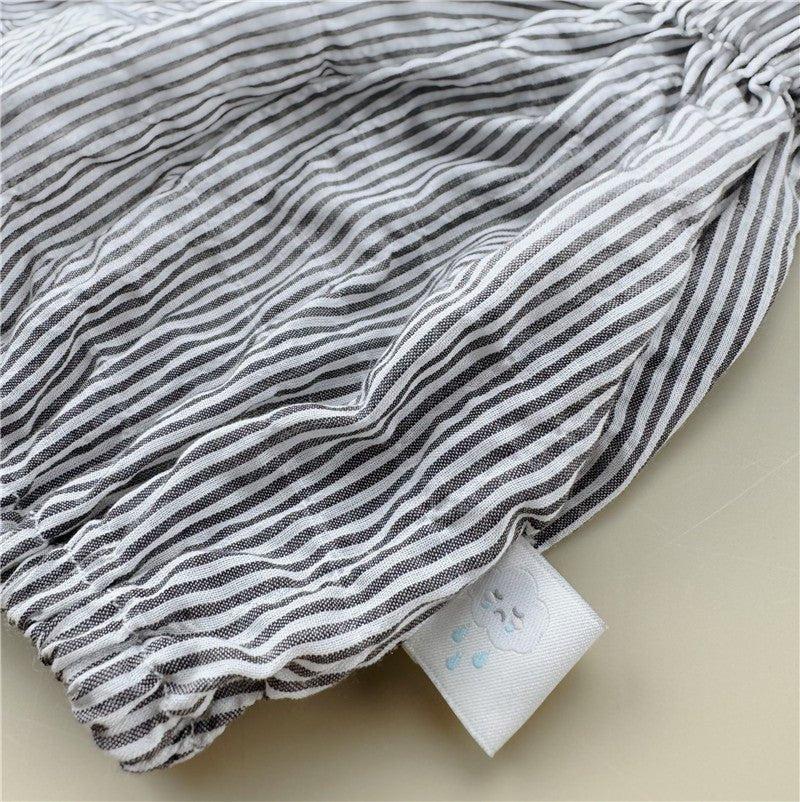 Black Striped Cotton Shorts - Chichi and Wawa