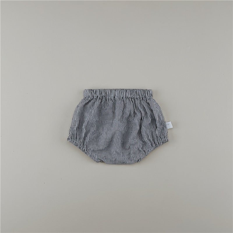 Black Striped Cotton Shorts - Chichi and Wawa