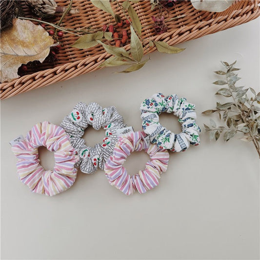 Cotton Floral Hair Scrunchies - Chichi and Wawa