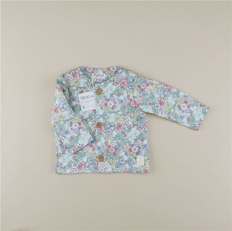 Floral Pattern Toddler Girl Long Sleeve Coat Blouse - Chichi and Wawa