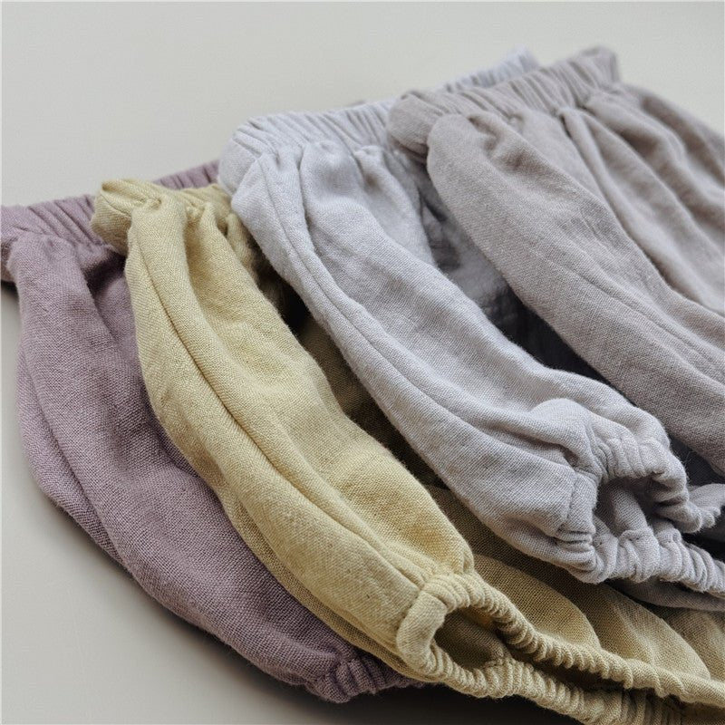 Mist Gray Cotton Shorts - Chichi and Wawa